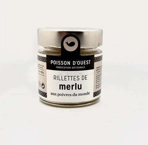 Pot en verre Rillettes de Merlu aux poivres du monde