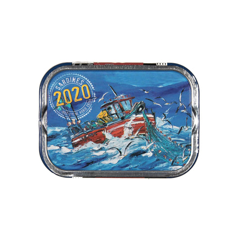 Conserve Sardines Millésimées à l'huile d'olive vierge extra - ville Bleue 2020 Peintre Sanséau