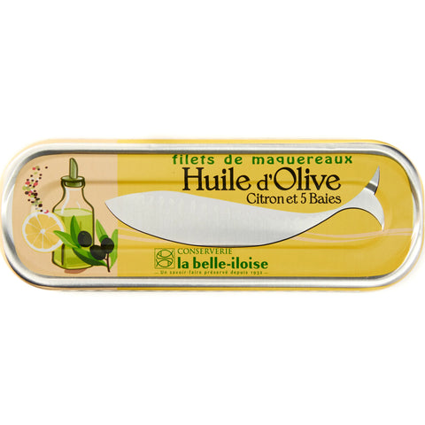 Conserve Maquereaux Huile d'olive Citron et 5 Baies